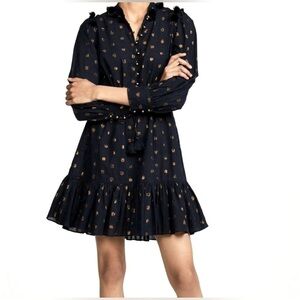 NWT FIGUE, Emma Dress, Navy, Medium